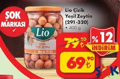 LİO ÇİZİK YEŞİL ZEYTİN (291-320) 400 G